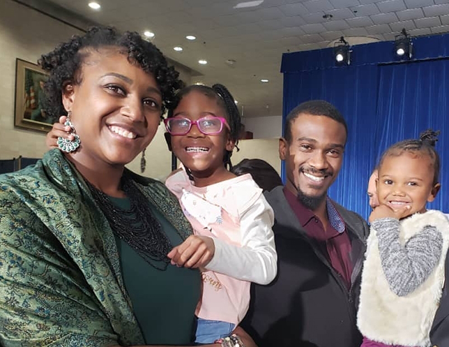 LaTika Jeffery with an adult and two children - group photo 