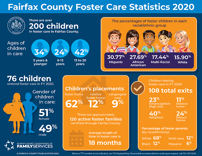 Fairfax County Foster Care Statistics 2020 (outlined within webpage)