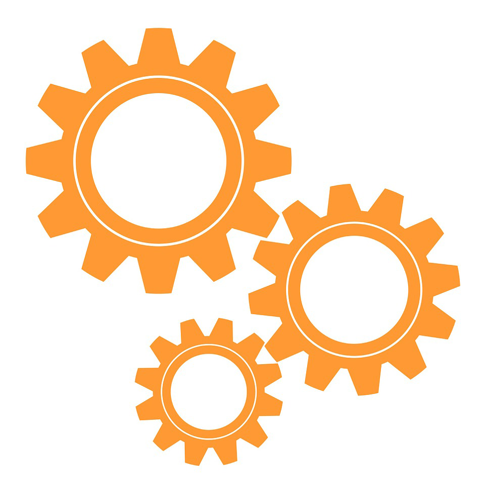 orange mechanical gears