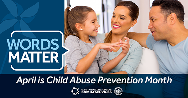 April is Child Abuse Prevention Month 2022 - graphic - mom dad daughter