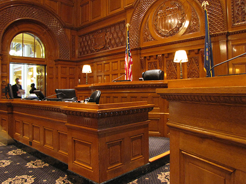 inside of a courtroom