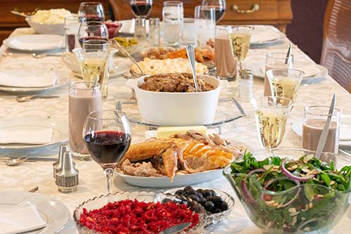 table set for formal meal