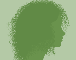 green silhouette of girl