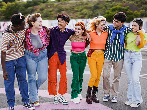 diverse group of teens