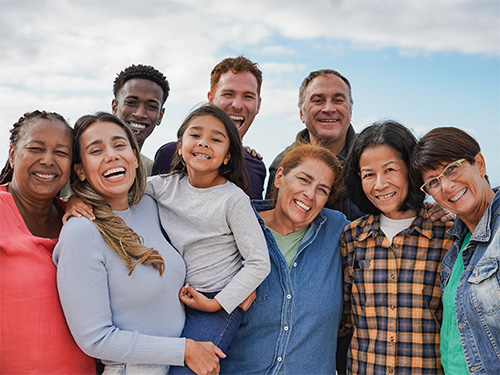 group of smiling multiethnic people of all ages