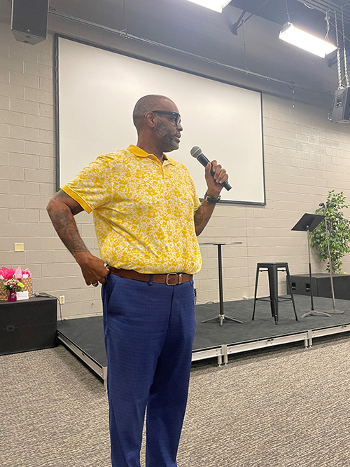 Michael A. Becketts speaking at Family Reunification Celebration
