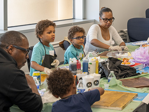 Johnson Family making crafts
