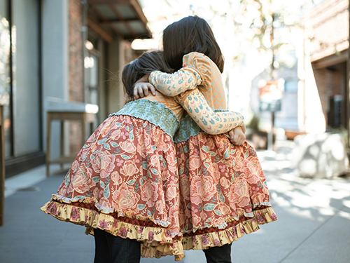 girls hugging