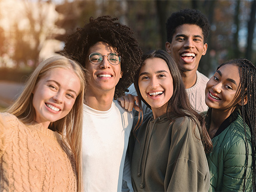 smiling group of teens