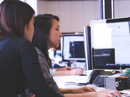 students using computer