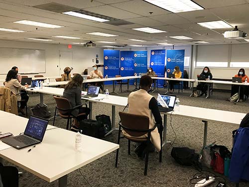Healthy Families Fairfax visit with First Lady of Virginia Pamela Northam, ten people seated