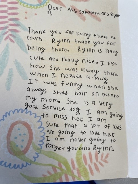 handwritten note