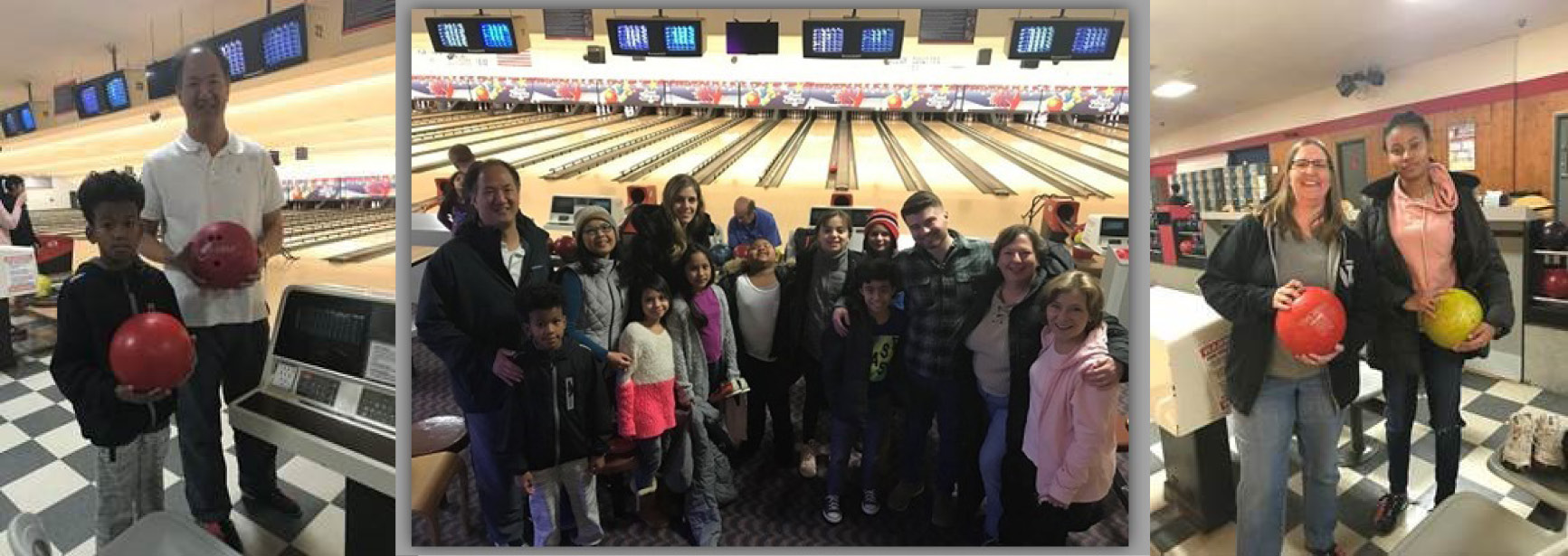 BeFriend-A-Child bowling activity collage of group photos