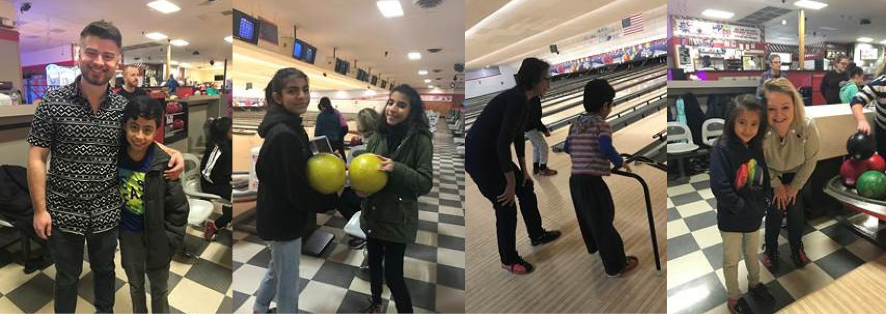 BeFriend-A-Child bowling activity collage of group photos