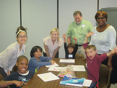 Parenting Class facilitators with children