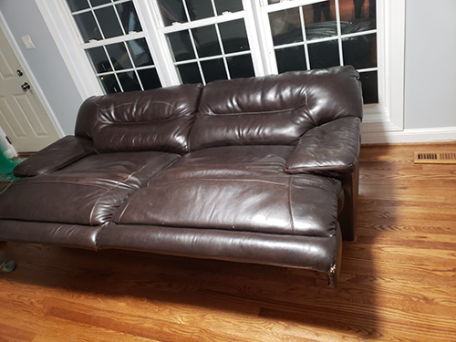 brown leather sofa