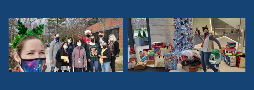 photo collage of Adopt-A-Family people who donated and some of their gifts
