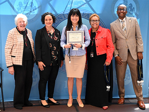 Francesca Lovitt receiving OPA  Award