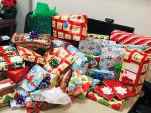 group of wrapped presents