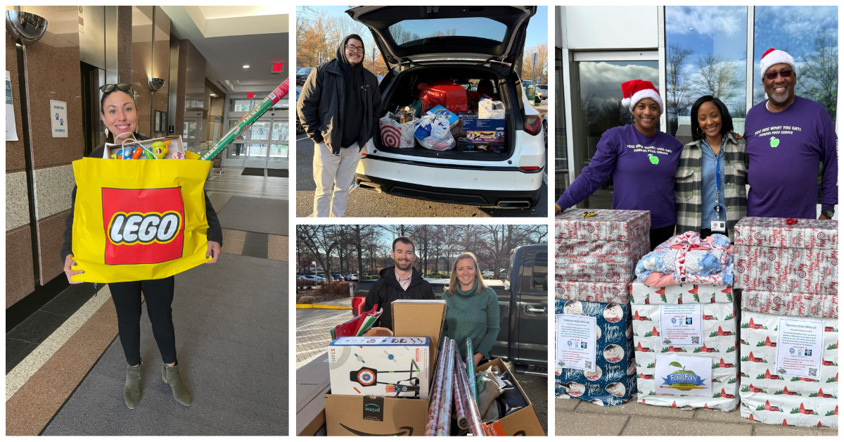 Adopt-A-Family collage of gift donations 