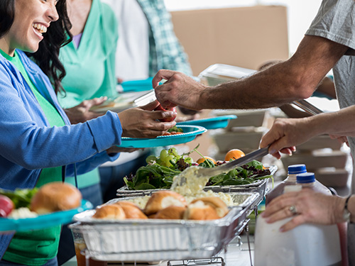 food distribution line