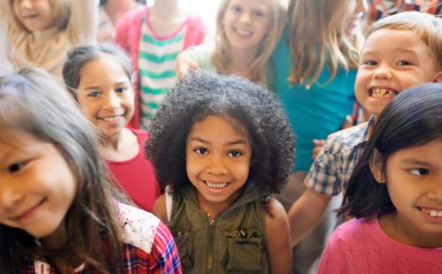 close up of child's faces