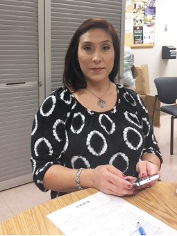 person sitting at table