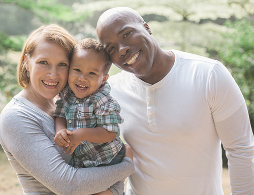 two parents and child