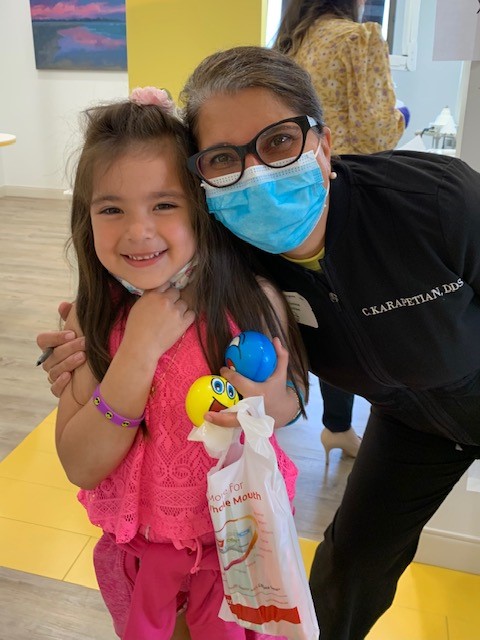 Dentist with child