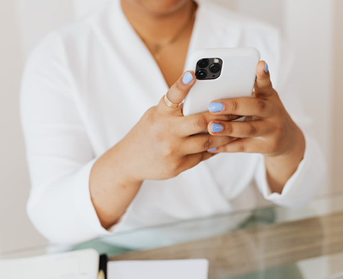 woman using cell phone