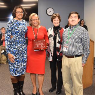 Fairfax County Office of Elections three people receiving award