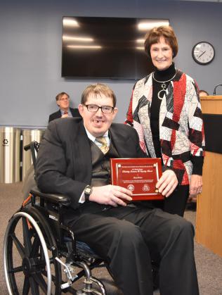 Rory Dunn receiving award