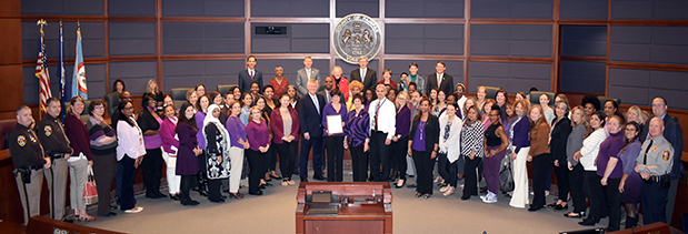 2019 Domestic Violence Awareness Month proclamation group photo