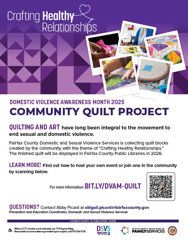  DVAM Community Quilt Project Flyer