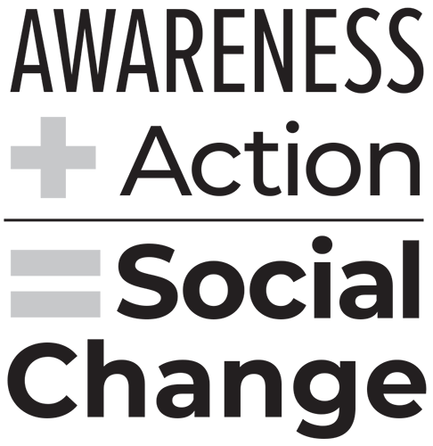Awareness plus Action equals Social Change graphic
