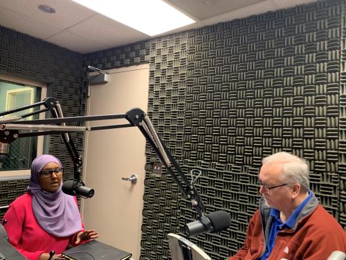 Ayaan Ali and Jim Person in studio 