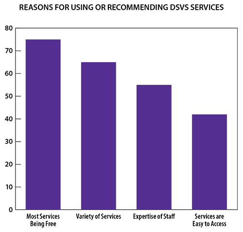 Reasons for Using or Recommending DSVS Services graph