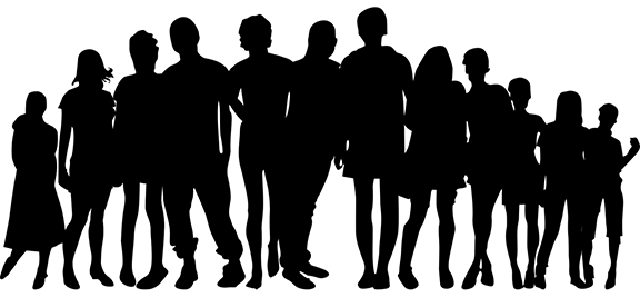 silhouette of people