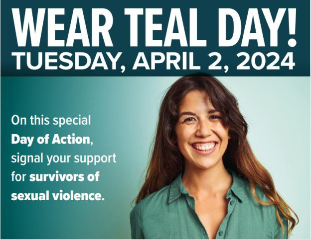 Wear Teal Day Tuesday, April 2, 2024