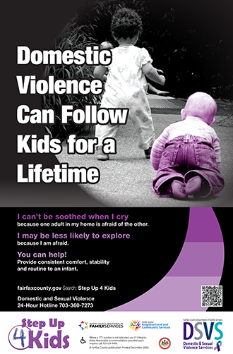 Step Up 4 Kids campaign poster graphic baby crawling and toddler walking away
