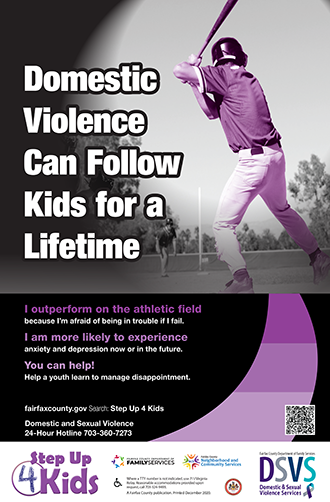 Step Up 4 Kids campaign poster graphic youth playing baseball