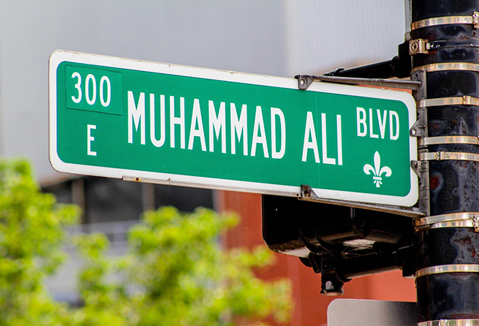 street sign Muhammad Ali