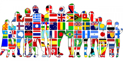 international flag silhouette of people