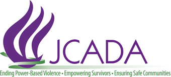 JCADA, Ending Power-Based Violence, Empowering  Survivors, Ensuring Safe Communities logo graphic