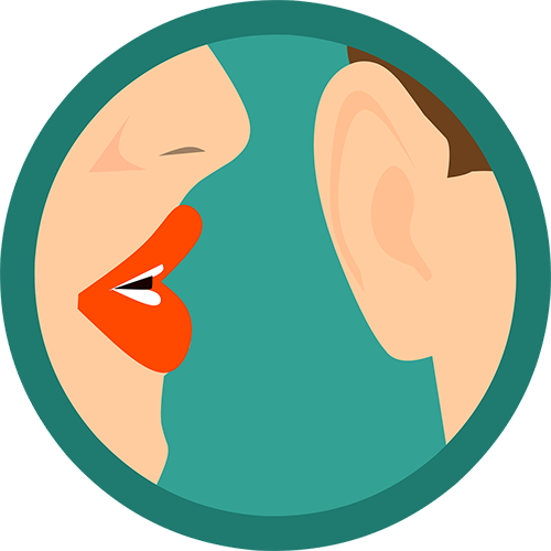 mouth whispering in ear graphic