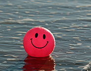 ball floating in the water