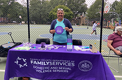 DSVS employee at table 