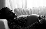 pregnant woman laying down