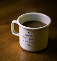 a mug sitting on the table 