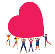 clipart people holding a heart